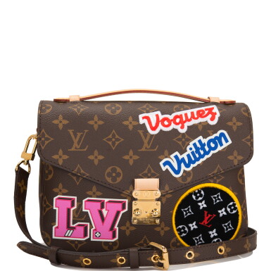 View full screen - View 1 of Lot 114. Louis Vuitton Monogram Patches Pochette Metis of Coated Canvas with Golden Brass Hardware.