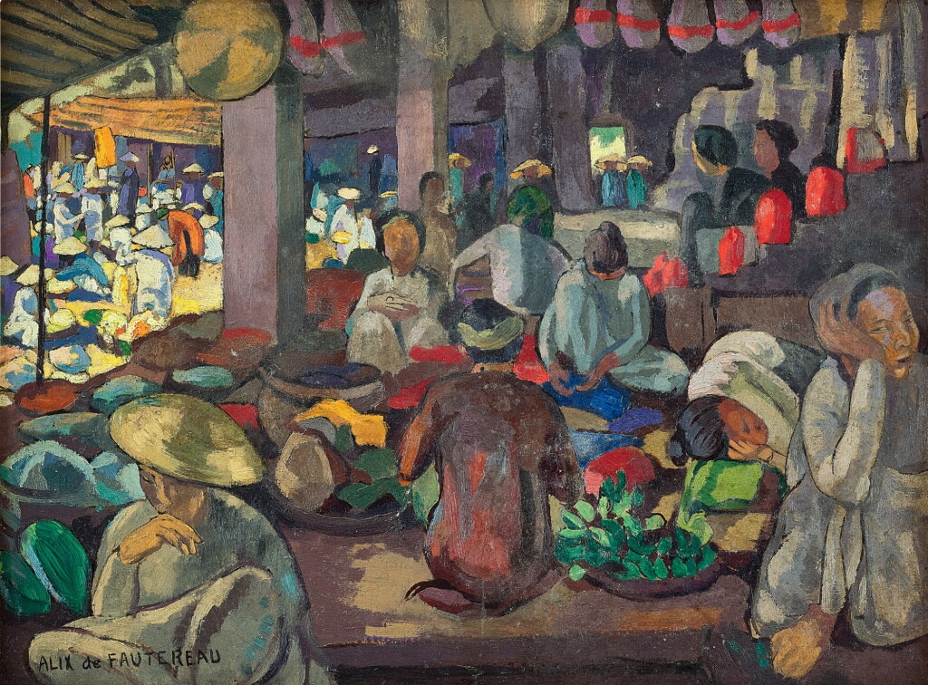 View full screen - View 1 of Lot 1082. Alix Aymé 雅麗克絲·艾美 | Scène de marché 市集.