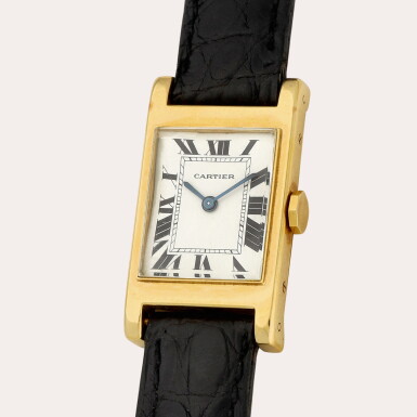 View full screen - View 1 of Lot 294. Tank ‘Cornice’ | A yellow gold wristwatch | Circa 1970.