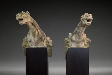 View full screen - View 1 of Lot 13. Northern French, late 13th century | Pair of Gargoyles.