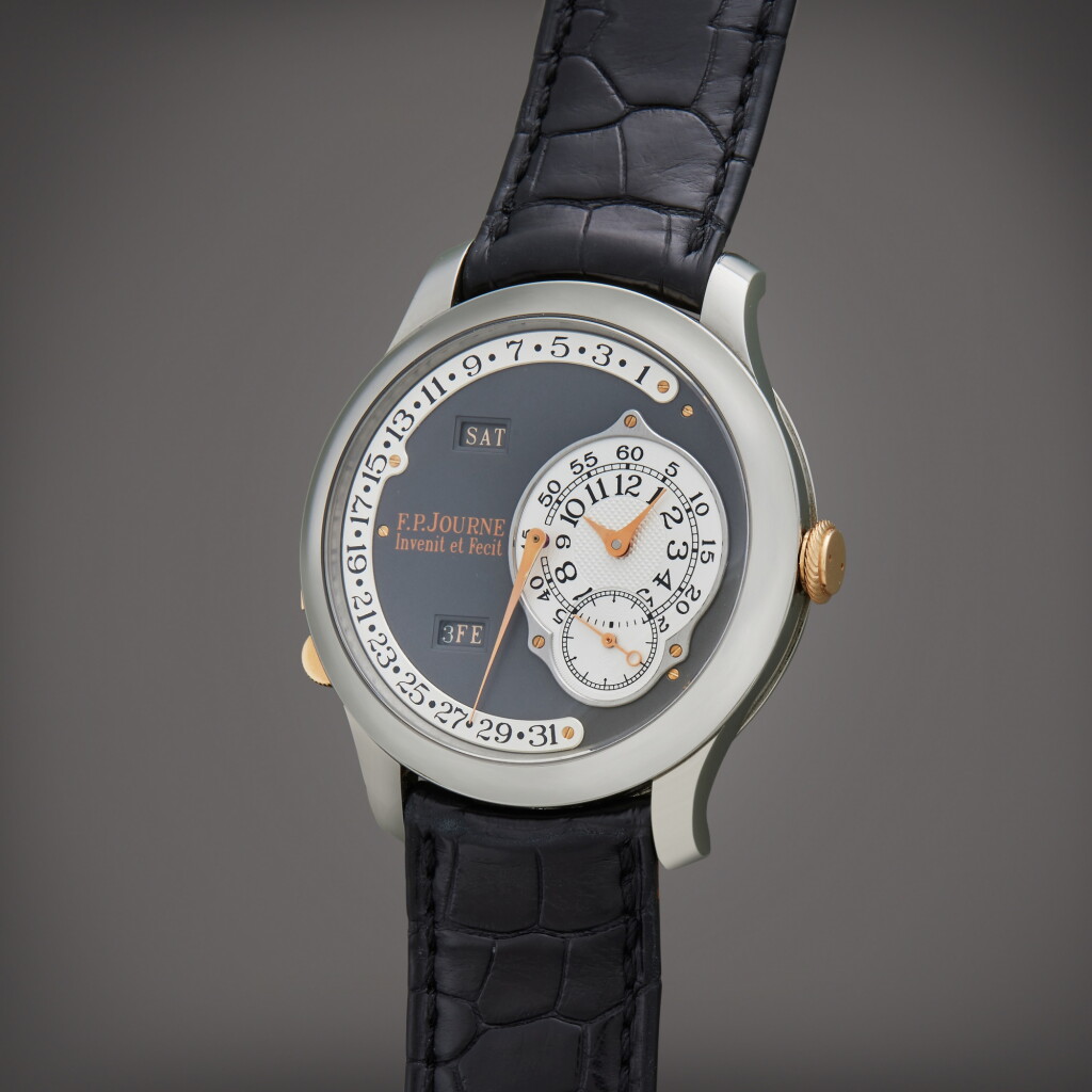 View full screen - View 1 of Lot 2. Octa Perpétuelle Anniversaire Tokyo | A limited edition titanium and pink gold perpetual calendar wristwatch with day, retrograde date, leap year indication within the month of February and ruthenium dial, Made to commemorate the 5th anniversary of F.P. Journe boutique in Tokyo, Circa 2010.