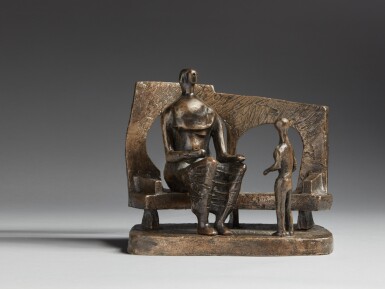 View full screen - View 1 of Lot 1022. Mother and Child Against Open Wall.