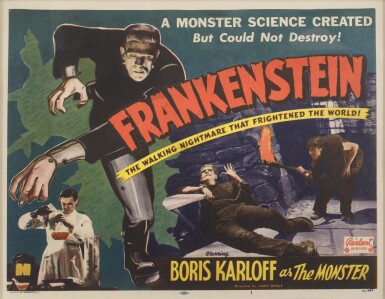 View full screen - View 1 of Lot 23. Frankenstein (1931), Realart re-release title card (1951), US.