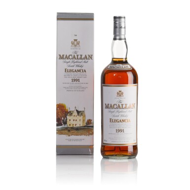 View full screen - View 1 of Lot 123. The Macallan Elegancia 40.0 abv 1991 (1 LITR).