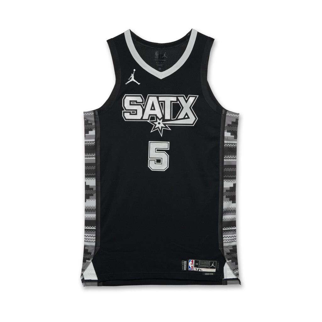 View full screen - View 1 of Lot 14. Stephon Castle San Antonio Spurs 2024-2025 Game Worn Statement Edition Jersey | Rookie of the Year .