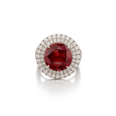View full screen - View 1 of Lot 435. Spinel and Diamond Ring.