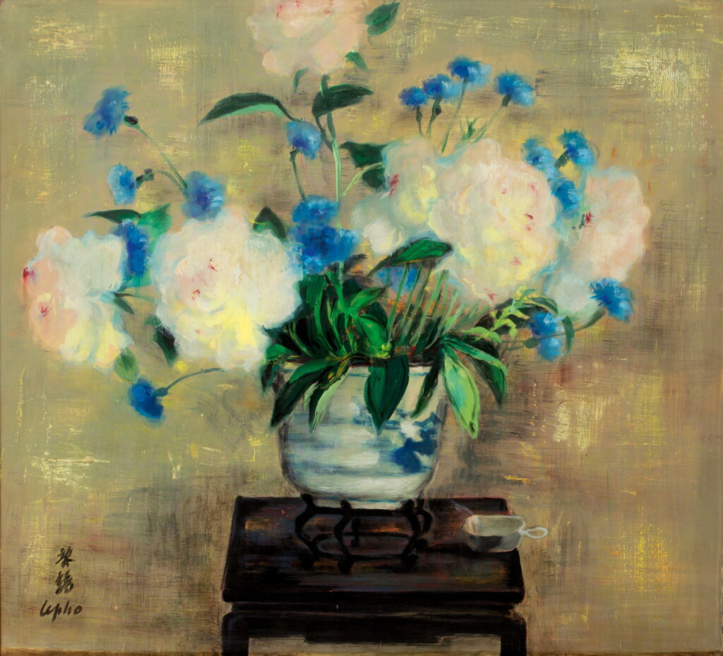 View full screen - View 1 of Lot 3832. Le Pho 黎譜 | Pivoines et bleuets 牡丹花和矢車菊.