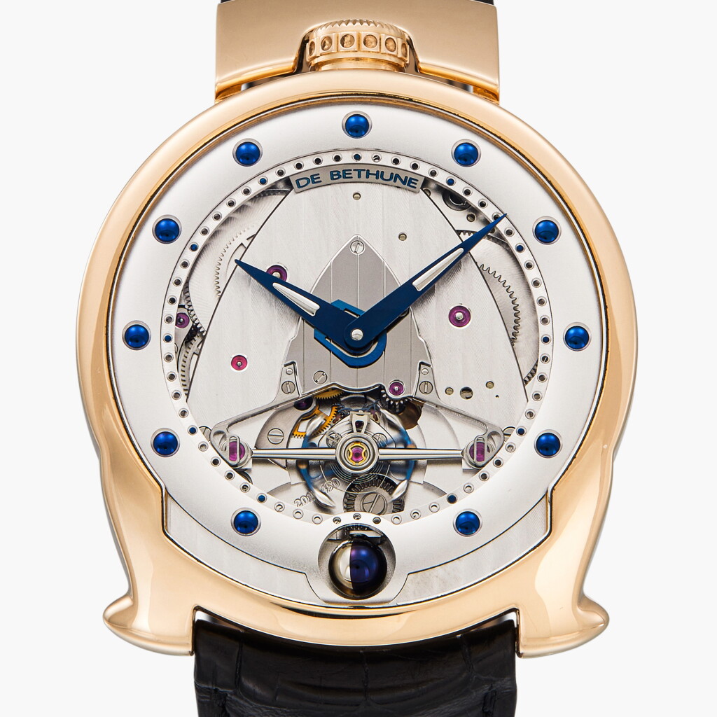 View full screen - View 1 of Lot 216. DBS-R, Reference DBSRS1 | A pink gold semi-skeletonized wristwatch with moon phases and power reserve indication | Circa 2015.