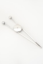 A PAIR OF FRENCH SILVER-PLATED ICE TONGS