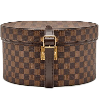 View full screen - View 1 of Lot 141. Damier Ebene Coated Canvas Boîte Chapeau 30 Gold Hardware, 2008.