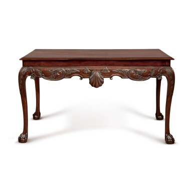 View full screen - View 1 of Lot 626. AN IRISH GEORGE II STYLE MAHOGANY SIDE TABLE.