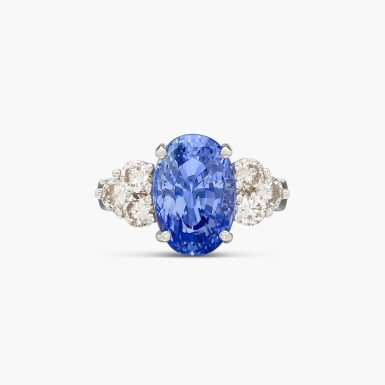 View full screen - View 1 of Lot 486. Sapphire and Diamond Ring .