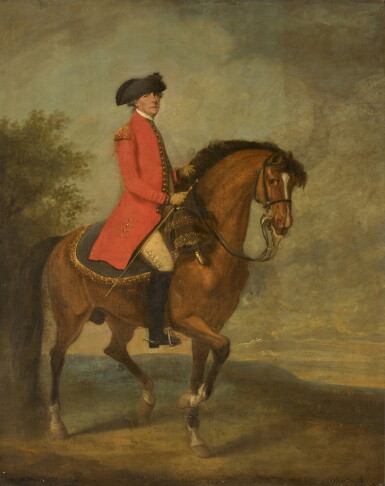 View full screen - View 1 of Lot 116. Portrait of Sir William Boothby, 4th Bt. (1721–1787), on horseback.