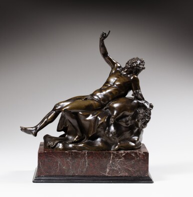 View full screen - View 1 of Lot 199. Drunken Silenus on a rock | Silène ivre allongé sur un rocher.