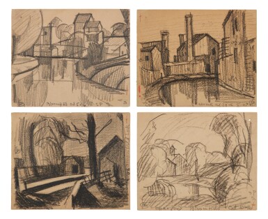 View full screen - View 1 of Lot 43. Untitled (Soho Port, Bloomfield); Untitled (Newark); Bloomfield Lock, North, From Montgomery Street; Oak's Pond, Bloomfield: A Group of Four Works.