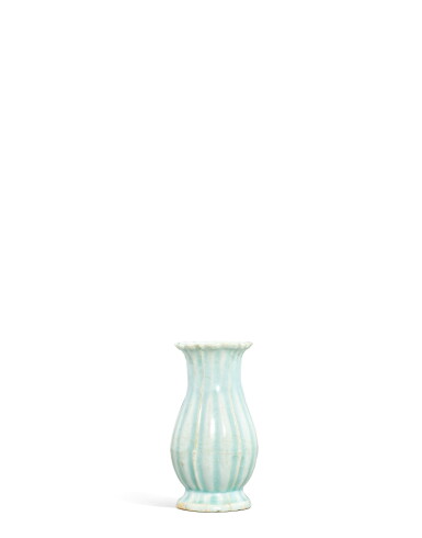 View full screen - View 1 of Lot 3727. A qingbai-glazed lobed pear-shaped vase, Song dynasty | 宋 青白釉棱式瓶.