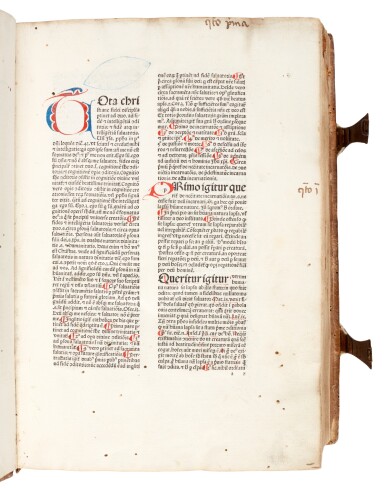 View full screen - View 1 of Lot 43. Alexander de Ales, Super universae theologiae, Venice, 1475, contemporary Germanic pigskin binding.
