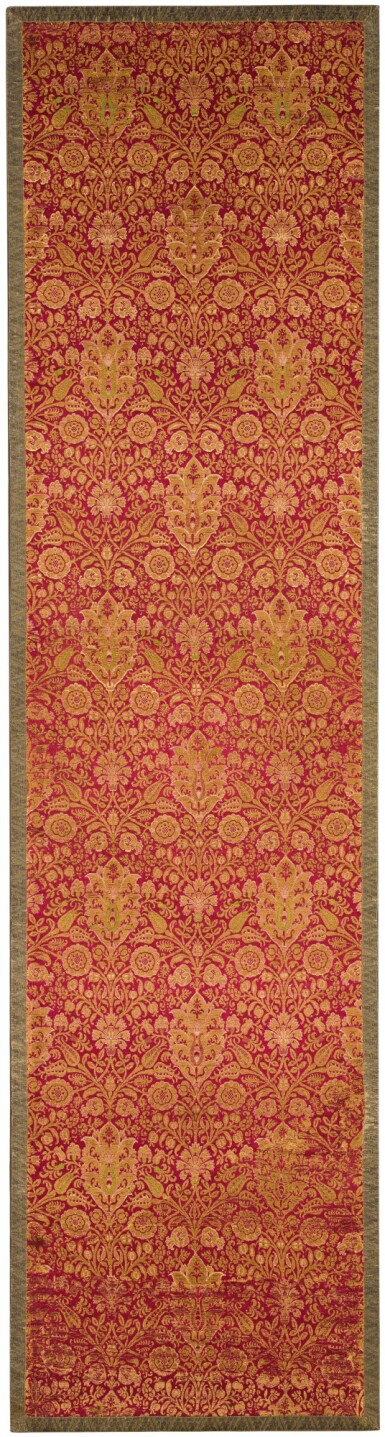 View full screen - View 1 of Lot 274. A RARE AND IMPORTANT SILK AND METAL-THREAD BROCADE PANEL (KEMHA), TURKEY, PROBABLY BURSA, OR ITALY, EARLY 17TH CENTURY.