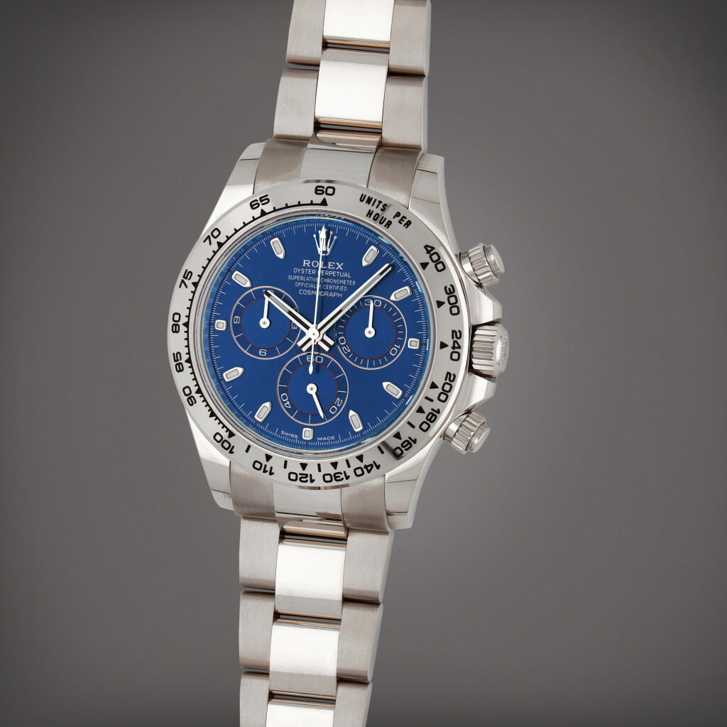 View full screen - View 1 of Lot 75. Daytona, Reference 116509 | A white gold chronograph wristwatch with bracelet | Circa 2022.