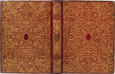 View full screen - View 1 of Lot 17. Le Pseaultier de David. Paris, 1586. Magnifique reliure à la fanfare, attribuable à l'atelier de Nicolas Éve..