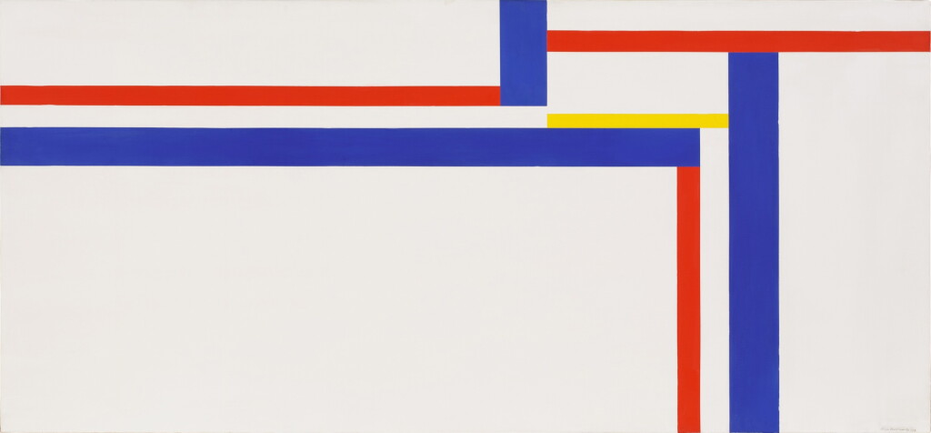 View full screen - View 1 of Lot 1258. White Horizontal with Blue, Red, and Yellow.