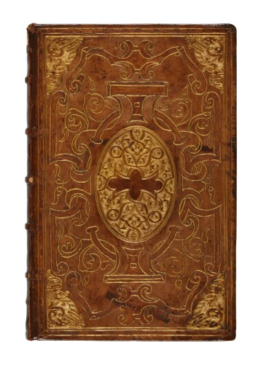 View full screen - View 1 of Lot 89. Xenophon, La Cyropedie, Lyon, 1555, French inlaid-strapwork binding.