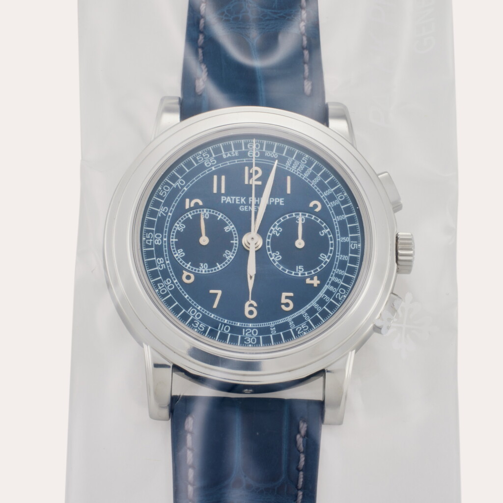 View full screen - View 1 of Lot 15. Reference 5070P-001 | A platinum chronograph wristwatch, Single Sealed, Circa 2008.