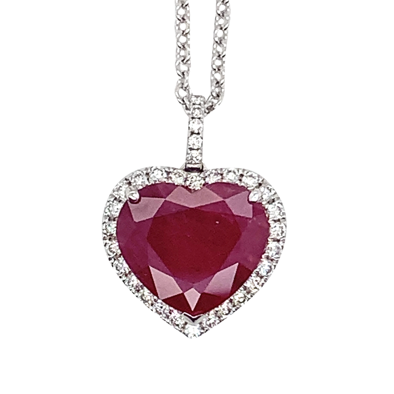 White Gold, Ruby And Diamond Pendant... | Necklace | Sotheby's