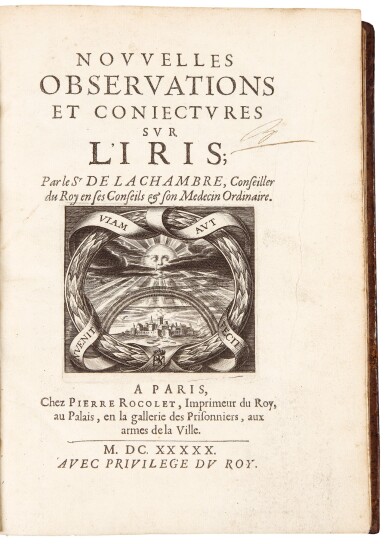 View full screen - View 1 of Lot 214. La Chambre, Marin Cureau De | A scarce work on optics and the musical nature of the refraction of color.