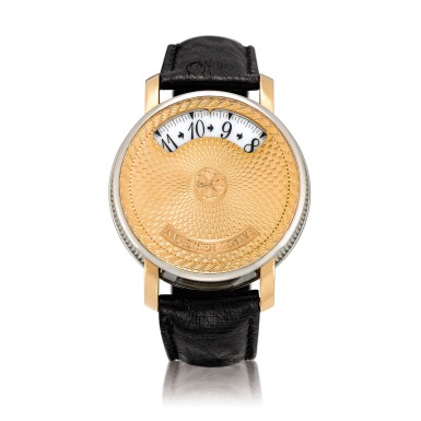 View full screen - View 1 of Lot 2204. Andersen Geneve | Montre À Tact, A limited edition two colour gold wristwatch with wandering time display, Circa 2002 | Montre À Tact 限量版雙色金腕錶,備扇形時間顯示,約2002年製.