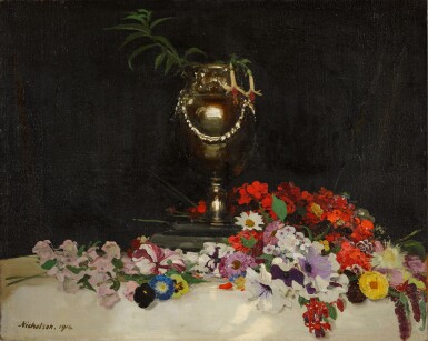 View full screen - View 1 of Lot 233. Urn and Flowers on a Table.