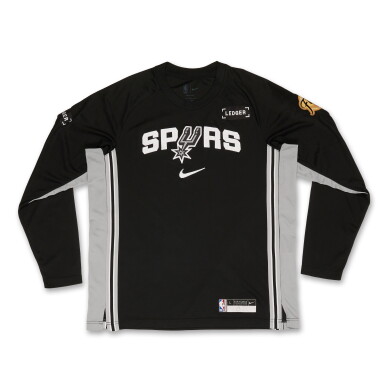 View full screen - View 1 of Lot 36. Jordan McLaughlin San Antonio Spurs 2026 NBA Finals Game Issued Warmup Top | Probable Wear.