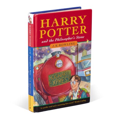 View full screen - View 1 of Lot 95. J.K. Rowling | Harry Potter and the Philosopher's Stone, 1997, first edition, hardback issue, inscribed by the author pre-publication.