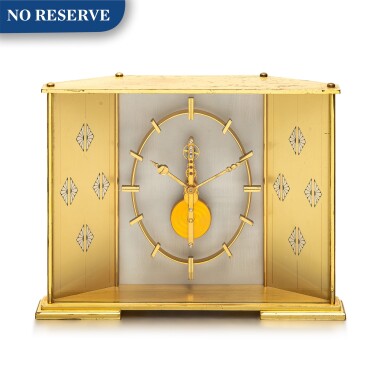 View full screen - View 1 of Lot 8077. Jaeger-LeCoultre | Reference 366, A gilt brass table clock with 8 days power reserve, Circa 1965 | 積家 | 型號366 鍍金銅製座鐘,備8天動力儲備,約1965年製.