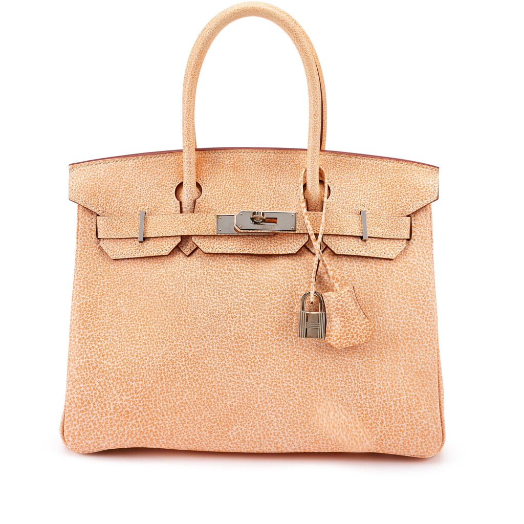 View full screen - View 1 of Lot 102. Limited Edition Orange H Buffalo Dalmatian Birkin 30 Palladium Hardware, 2002.