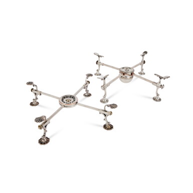 View full screen - View 1 of Lot 1034. Two Sheffield Plate Dish Crosses, circa 1765 / circa 1780.