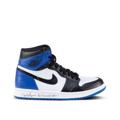 View full screen - View 1 of Lot 755. Hiroshi Fujiwara Signed | Nike Air Jordan 1 Retro High 'Fragment' | US 8.5.