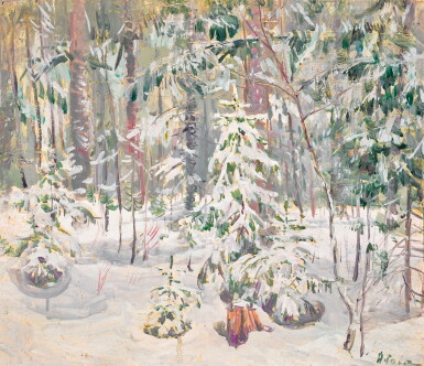 View full screen - View 1 of Lot 131. NIKOLAI MIKHAILOVICH ROMADIN | Winter Forest.