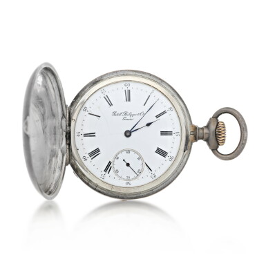 View full screen - View 1 of Lot 37. PATEK PHILIPPE | A SILVER HUNTING-CASED WATCH, MADE IN 1891.