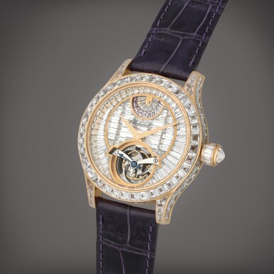 View full screen - View 1 of Lot 21. L.U.C. Tourbillon, Reference 171914-5001 | A limited edition pink gold and diamond set tourbillon wristwatch with power reserve indication and pavé diamond dial | Circa 2013.
