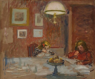View full screen - View 1 of Lot 503. Les enfants dans la salle à manger.