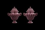 A Pair of Louis XIV Carved Egyptian Porphyry Vases with Covers, Probably Rome, Second Half 17th Century