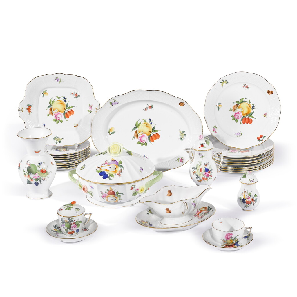 View full screen - View 1 of Lot 76. A Herend ozier moulded part dinner service, 20th century.