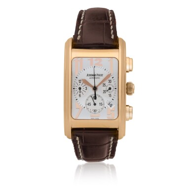 View full screen - View 1 of Lot 107. AUDEMARS PIGUET | EDWARD PIGUET PINK GOLD CHRONOGRAPH WRISTWATCH WITH DATE CIRCA 2000.