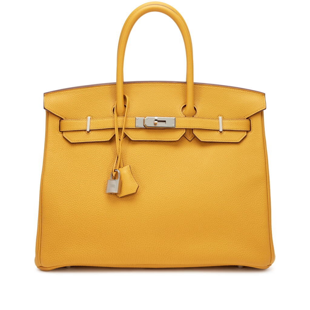 View full screen - View 1 of Lot 198. Jaune Ambre Togo Birkin 35 Palladium Hardware, 2018.