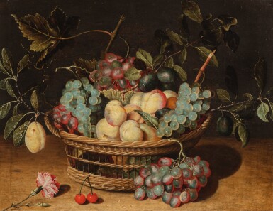 View full screen - View 1 of Lot 18. Still-life with grapes | Nature morte aux raisins.