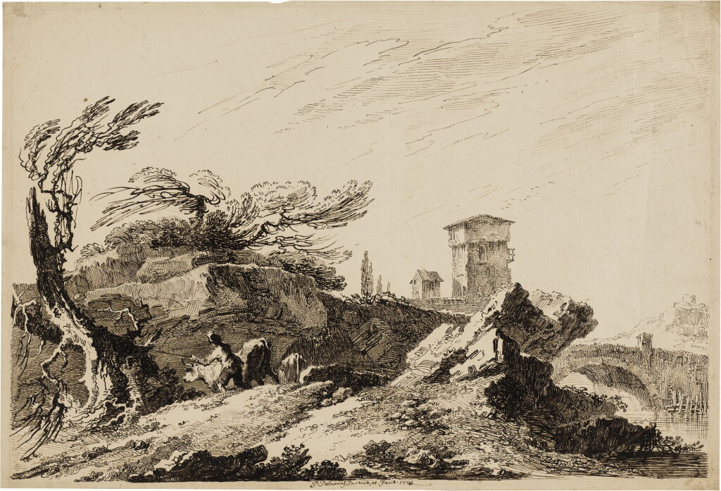 View full screen - View 1 of Lot 297. A landscape with herdsman.