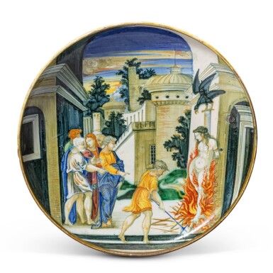 View full screen - View 1 of Lot 9. Attributed to the “Decollation Painter”, Lustred by Maestro Giorgio, Italian, Gubbio, circa 1524-1530.