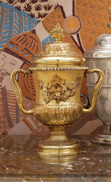 View full screen - View 1 of Lot 54. Royal: A George II Silver-Gilt Cup and Cover, John Hugh le Sage, London, 1747.