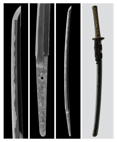 View full screen - View 1 of Lot 95. A katana | Signed Kashu ju Fujiwara Ietada (Fujiwara Ietada, a resident of Kaga Province) | Edo period, 17th century.